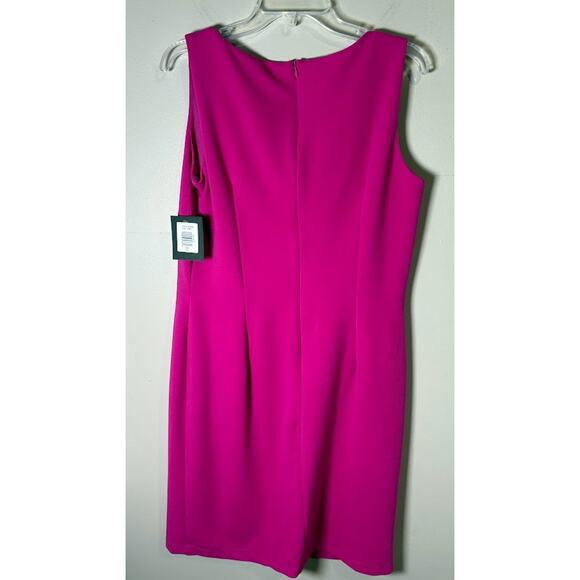 Marina Hot Pink Sleeveless V-neck Sheath Dress Size 10 NWT - Picture 5 of 8